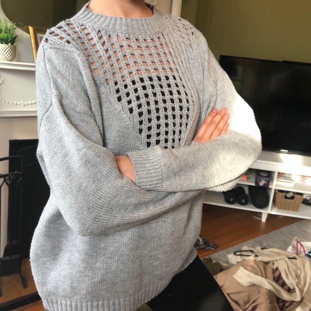 Gray cut out sweater from LF